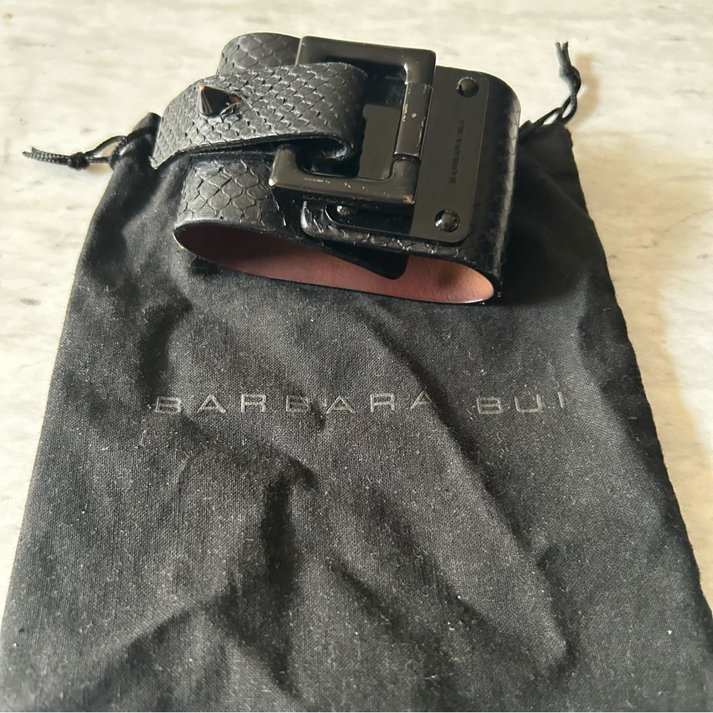 Barbara Bui- Python Leather Cuff Bracelet - image 1